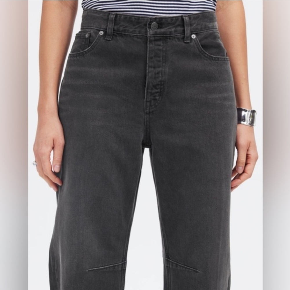 Madewell Jeans Darted Barrel-leg Classic Black Women's Size 30 - Picture 5 of 16
